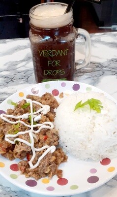 Sisig w/ rice + drink