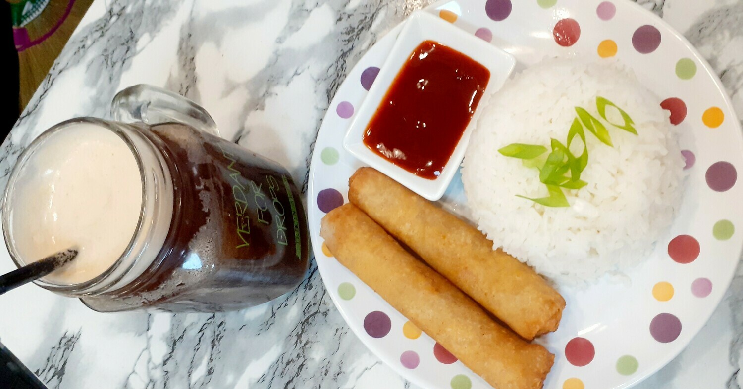 Shanghai w/ rice + drink