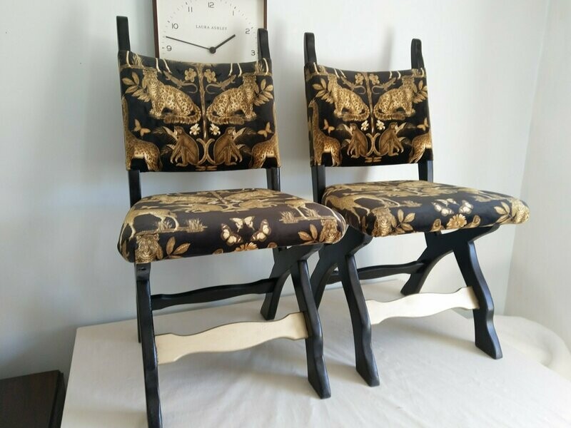 "On Safari " pair of hall chairs