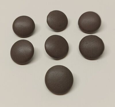 Dark grey leather covered buttons - pack of 7