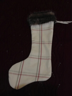 'Cream Tartan' Christmas Stocking