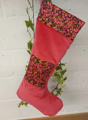 'Coral Florals' Christmas Stocking