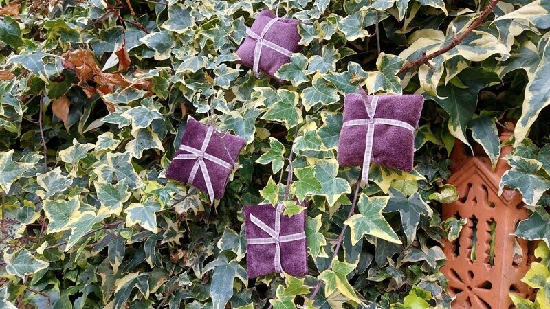 Velvet & Tartan Fabric Parcel Christmas Decorations set of 3