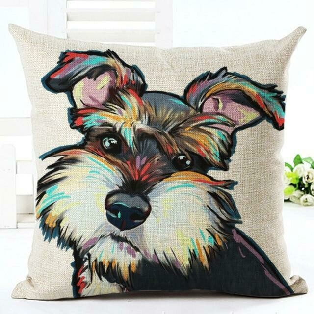 Rainbow Schnauzer Pillow case