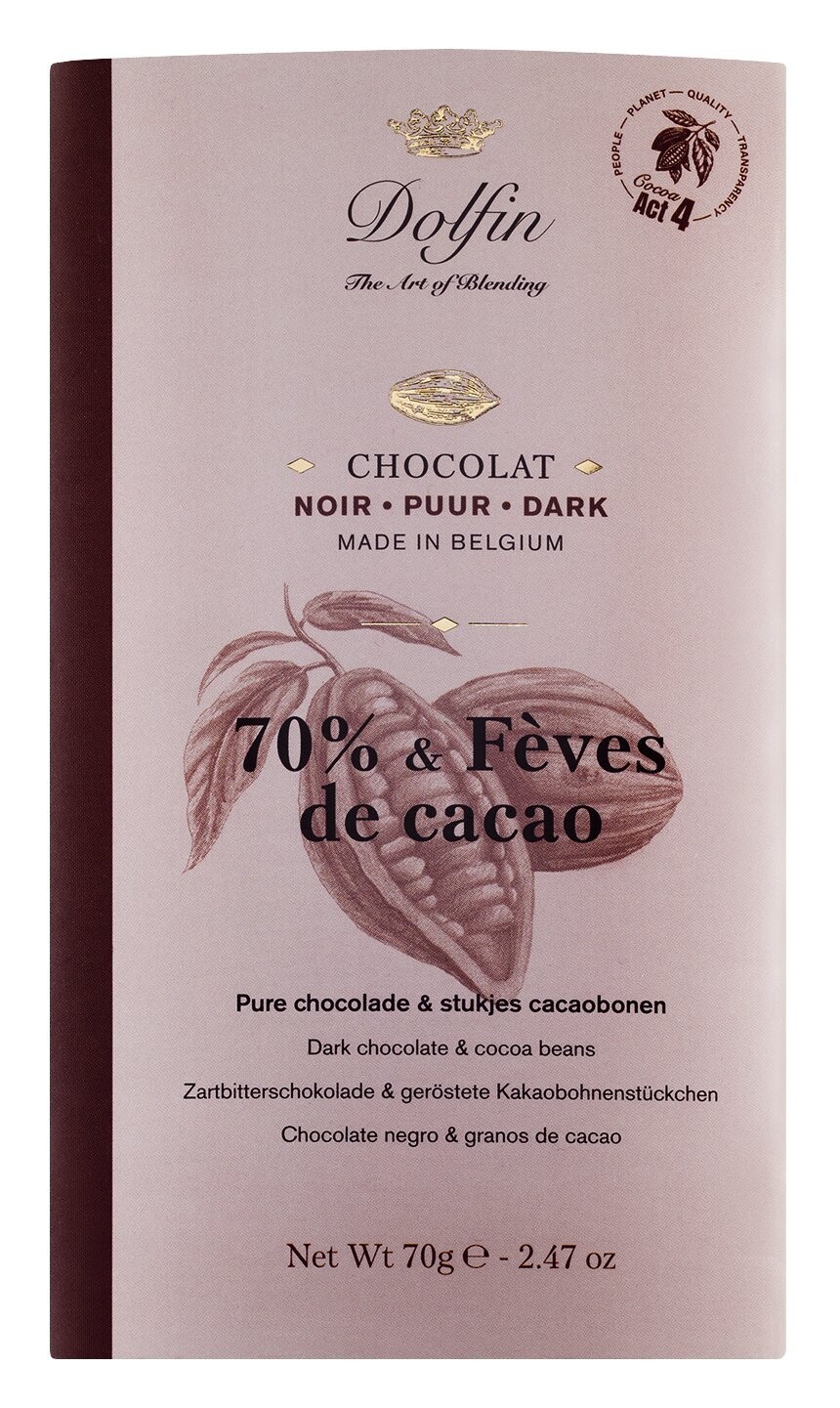 Zartbitter-Schokolade mit Kakaosplittern