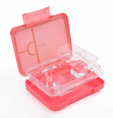 Bento Box - 6 Compartments - Coral Pink