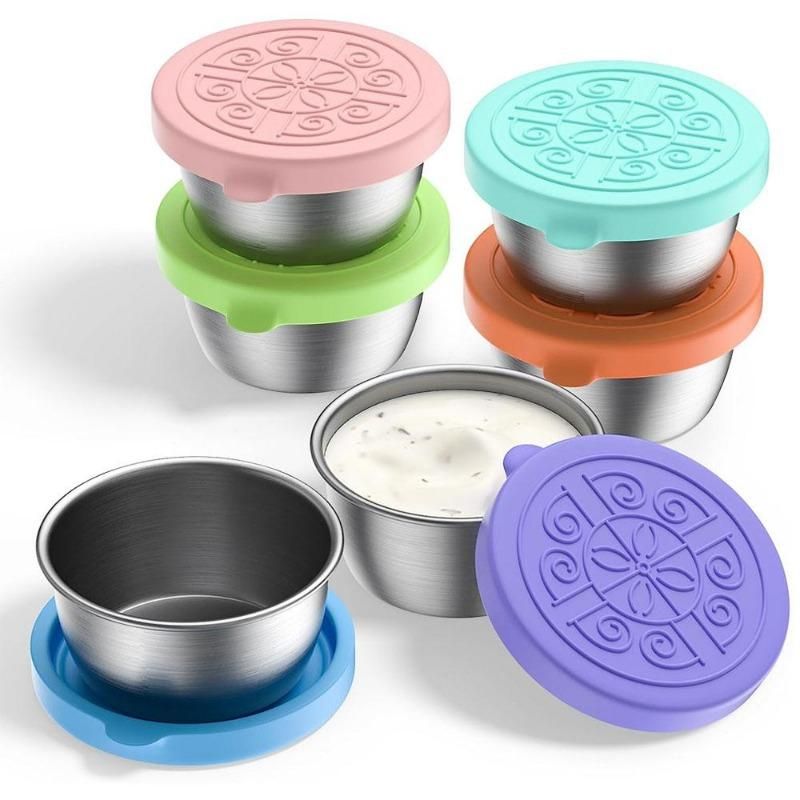 Stainless Steel Sauce Containers - 6pc