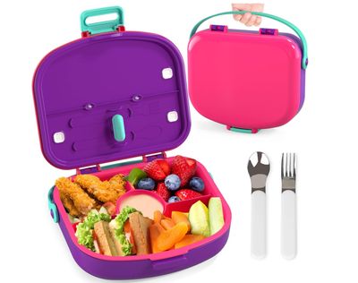 Bento Box - 4 Compartments - Pink &amp; Purple