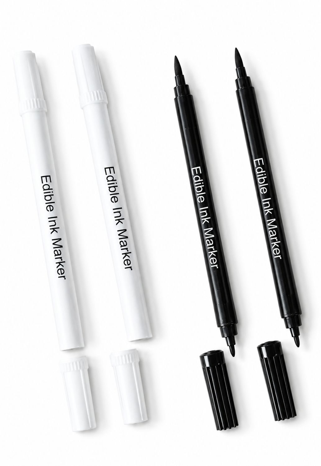 Edible Food Pens - Black &amp; White Combo 4pc