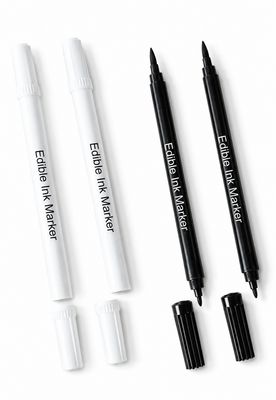 Edible Food Pens - Black &amp; White Combo 4pc