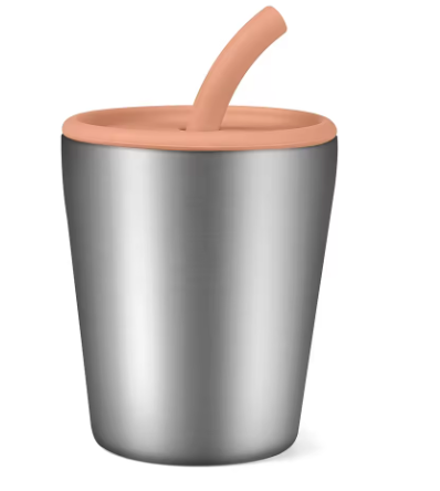 Stainless Steel Cup with Silicone Lid &amp; Straw