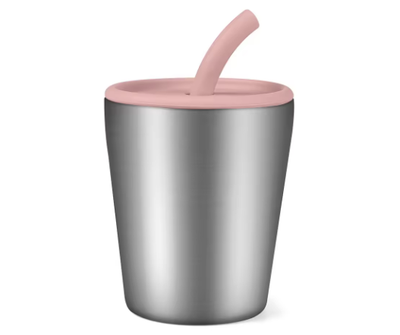 Stainless Steel Cup with Silicone Lid &amp; Straw