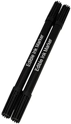 Edible Food Pens - Black 2pc