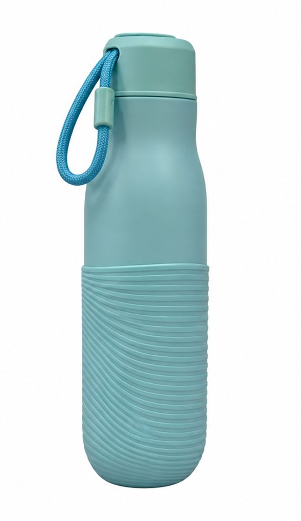 Stainless Steel Grip Water Bottle - Blue