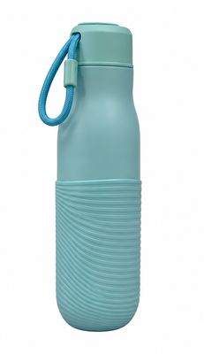 Stainless Steel Grip Water Bottle - Blue