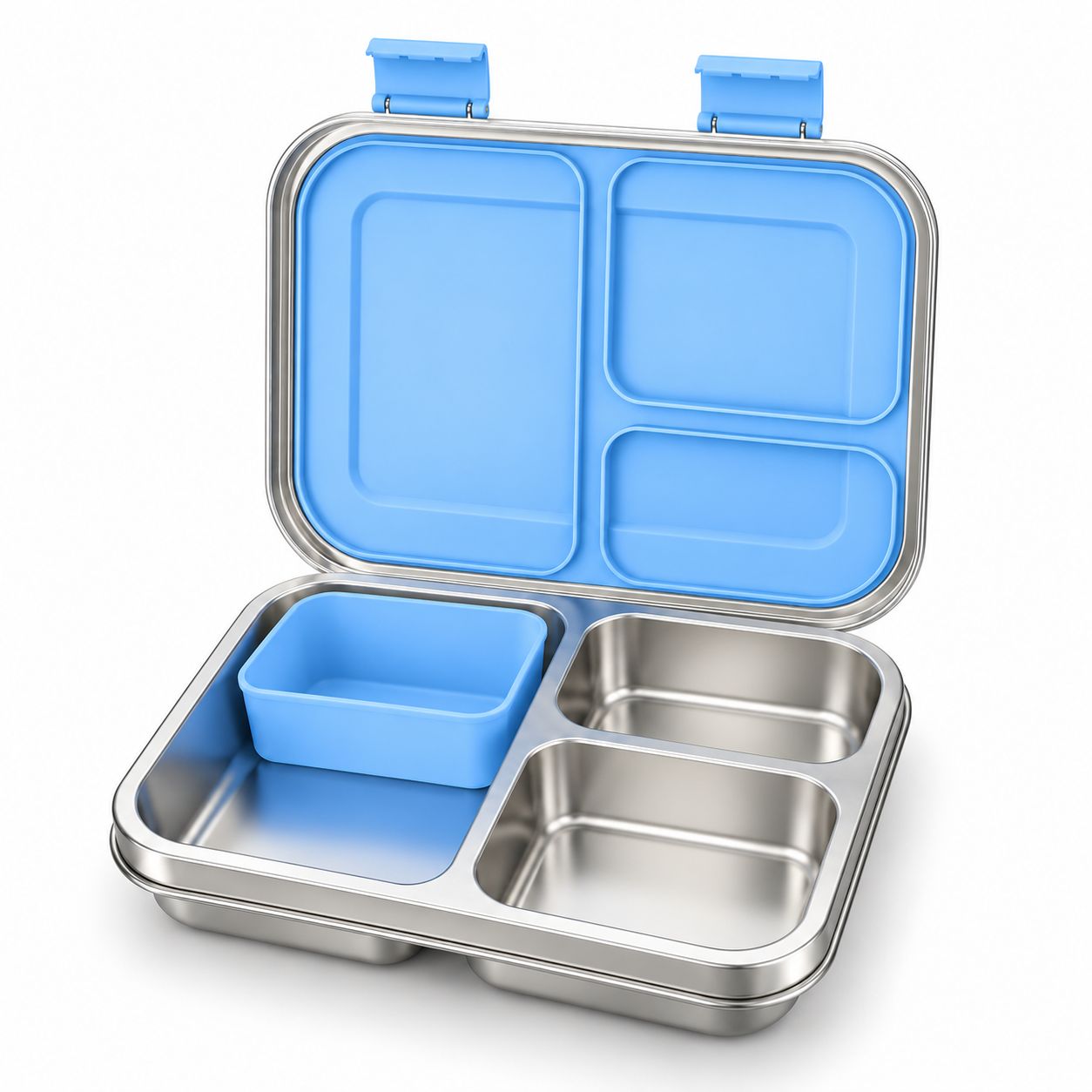 Stainless Steel Bento Lunch Box | 3 Compartments - Pastel Blue