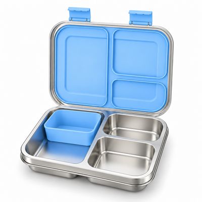 Stainless Steel Bento Lunch Box | 3 Compartments - Pastel Blue