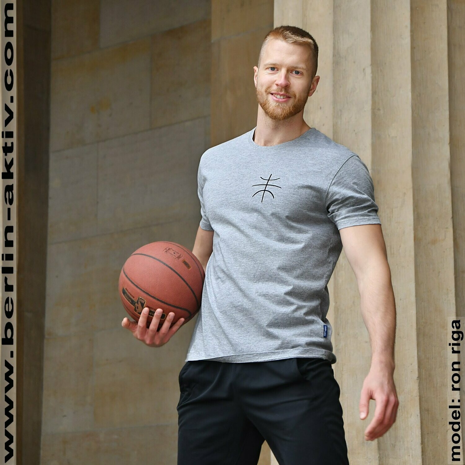 T-Shirt, grau-meliert - Basketball