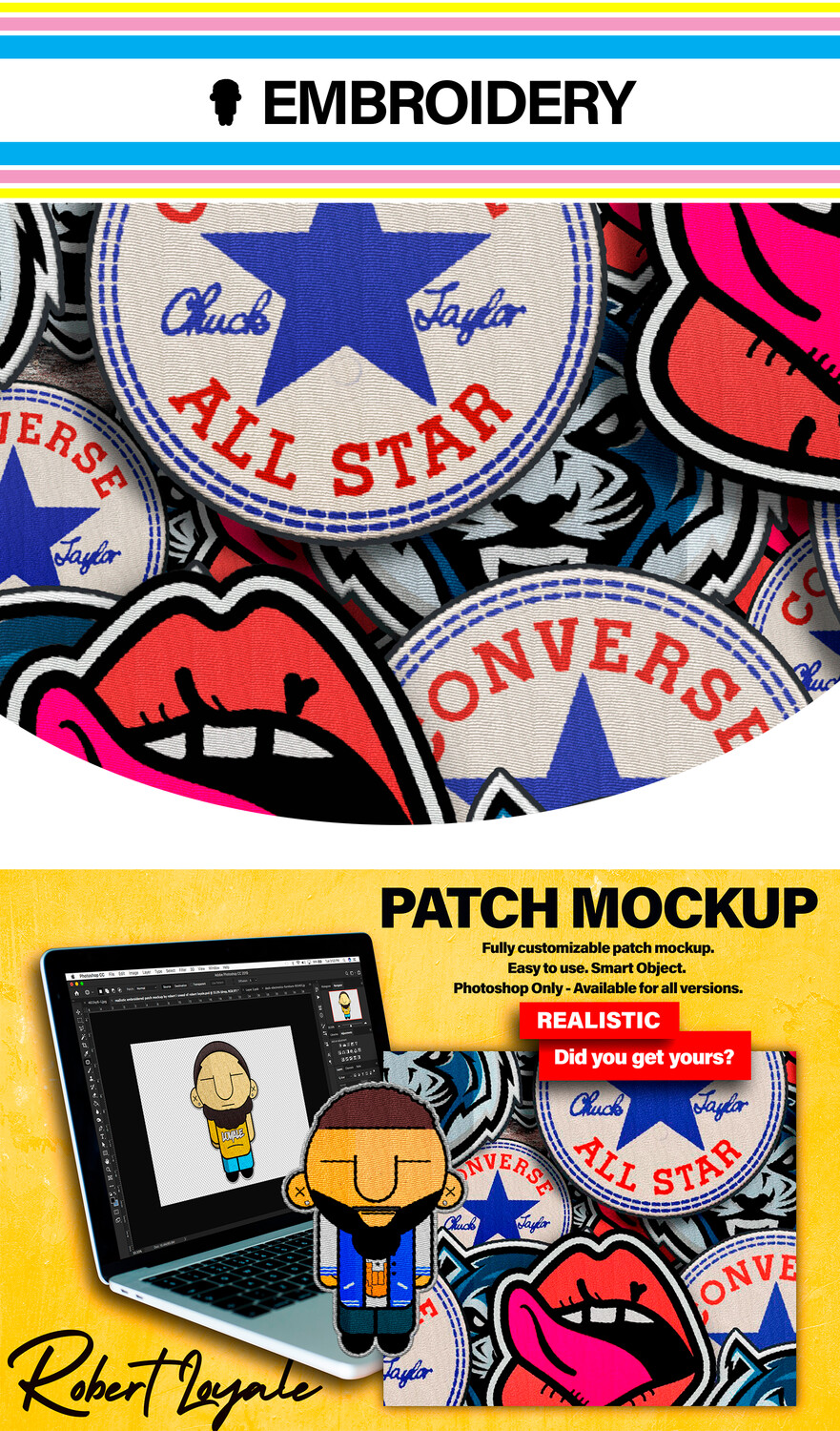 Download Embroidered Patch Mockup