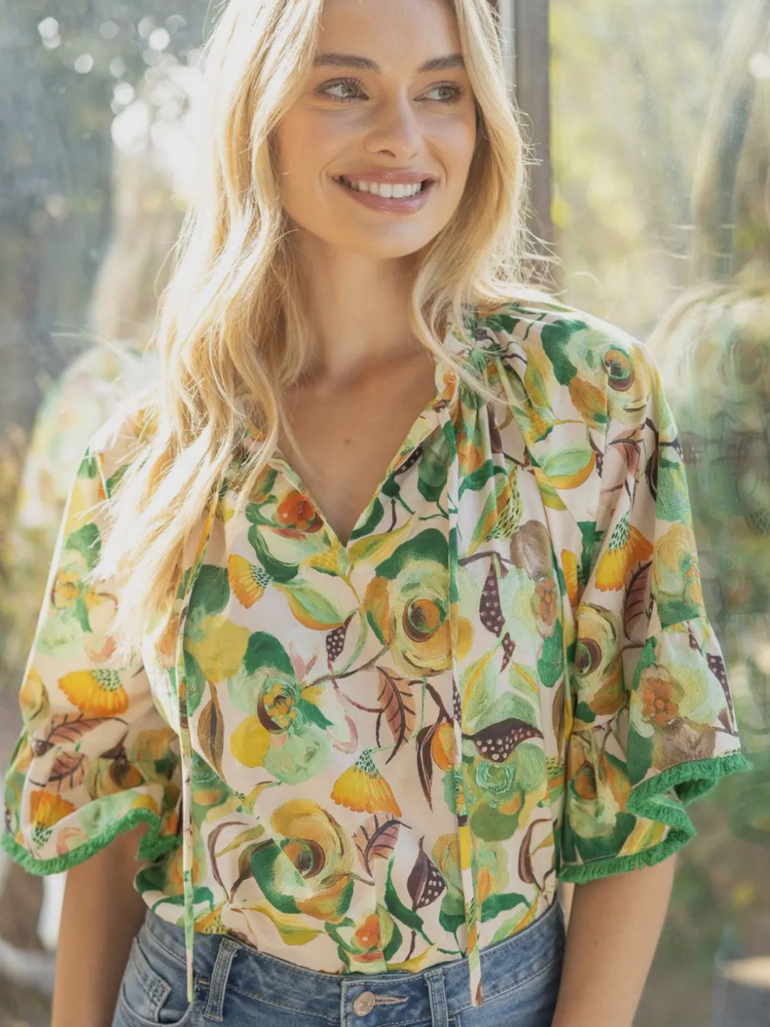 Verde Floral Top