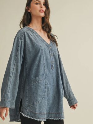 Iris Oversized Denim Top