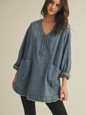 Iris Oversized Denim Top