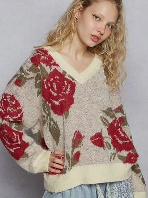 Red Rose Sweater