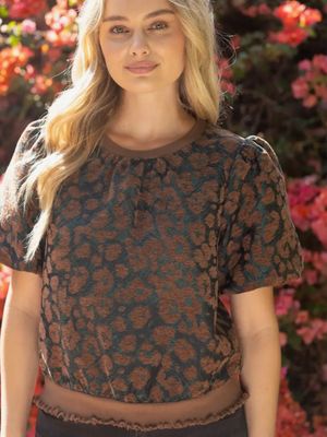 Leopard Jaquard Top