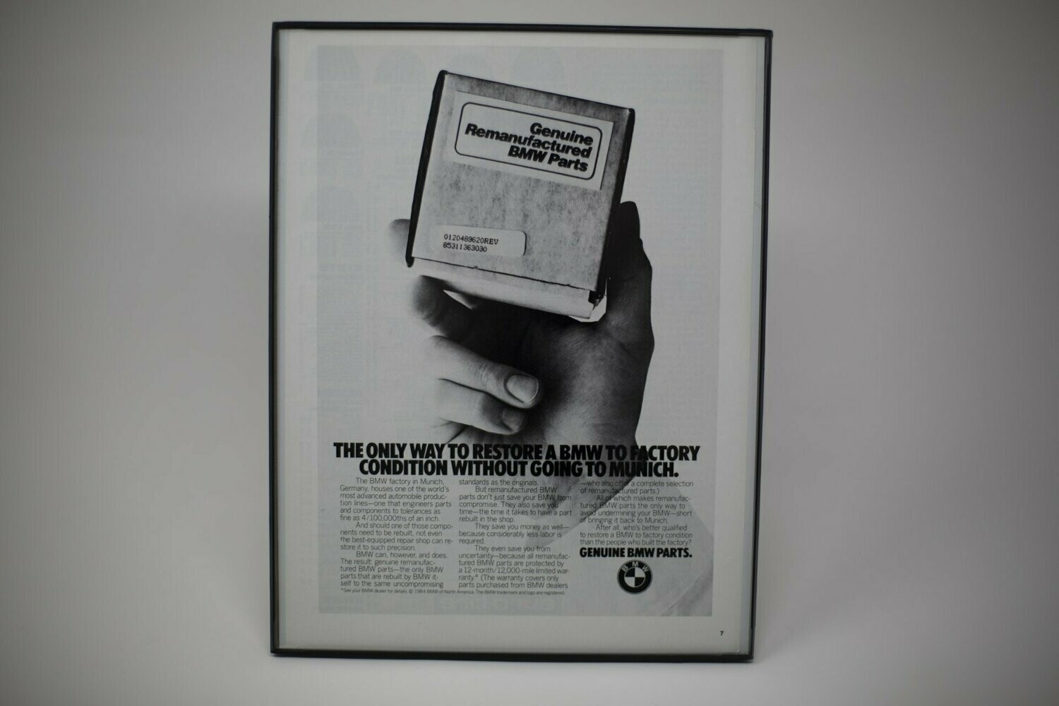 Genuine BMW Parts - 1984