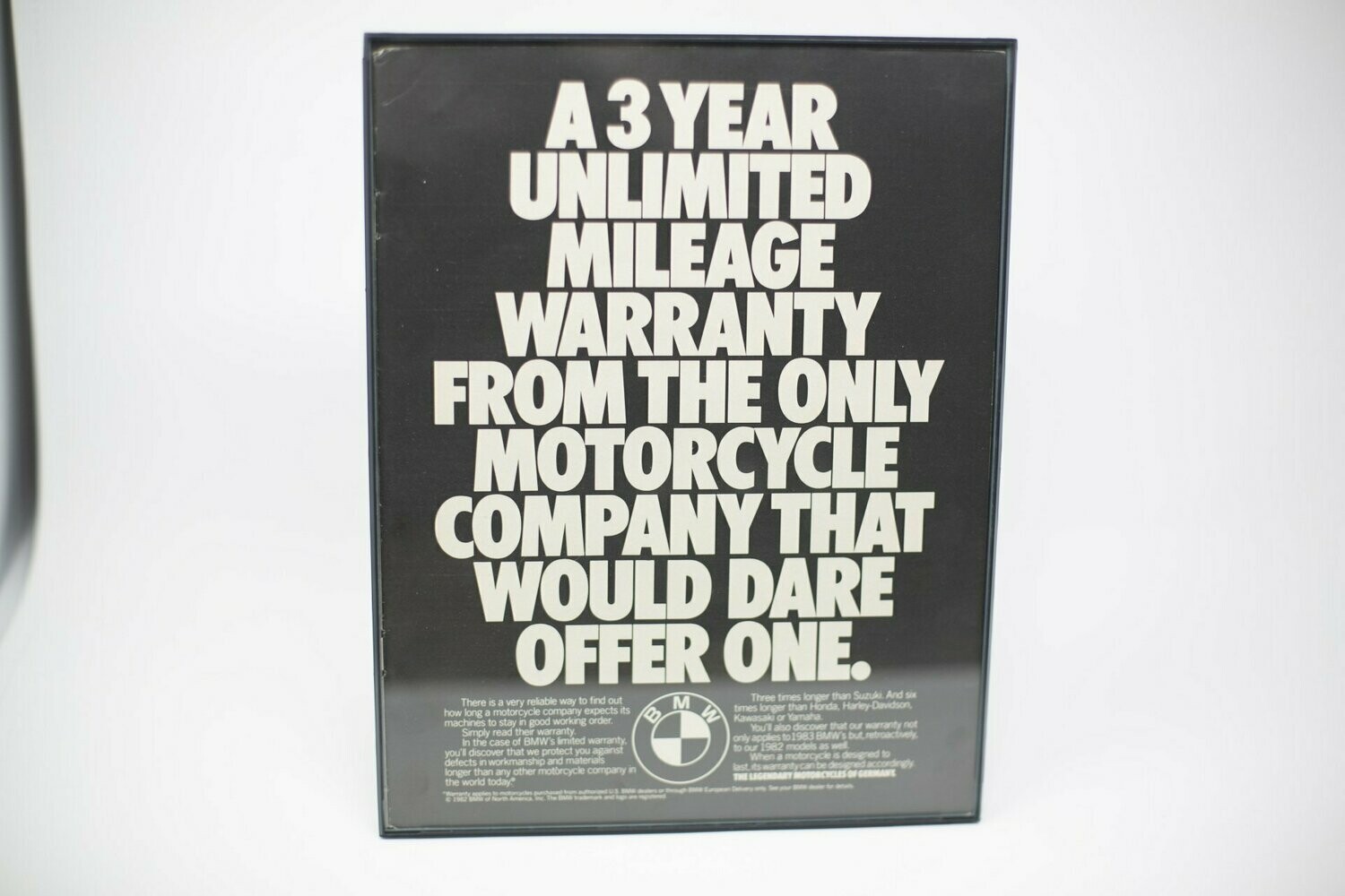 80s BMW Motorrad Warranty Advert