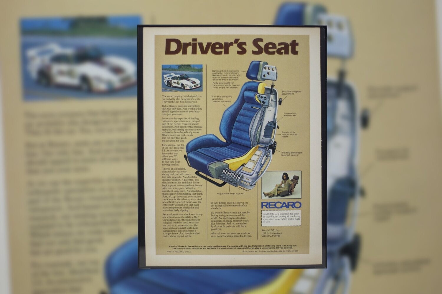 1977 Recaro - Driver's Seat | Type Schrift