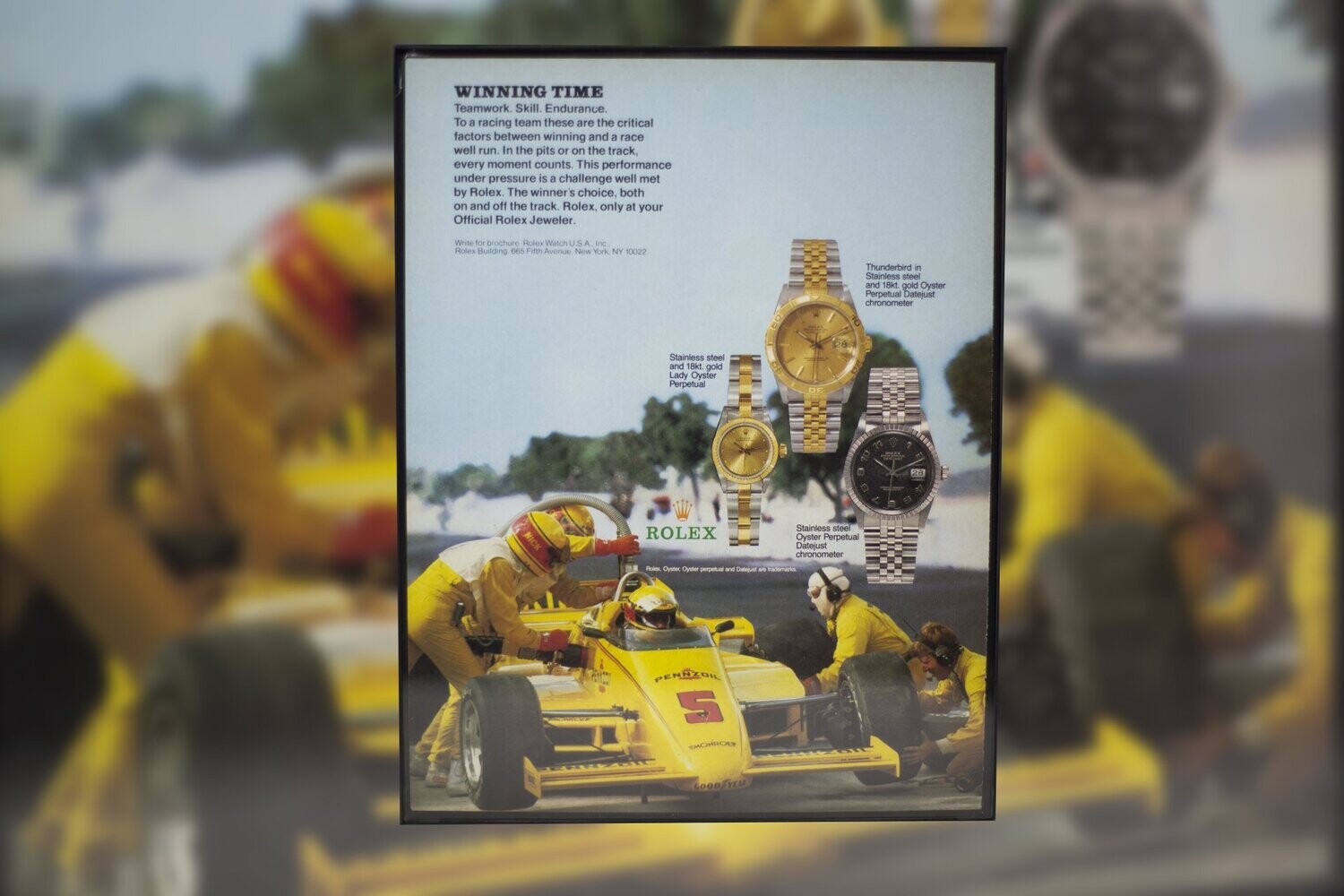 1990 Rolex - Pennzoil Indy | Type Schrift