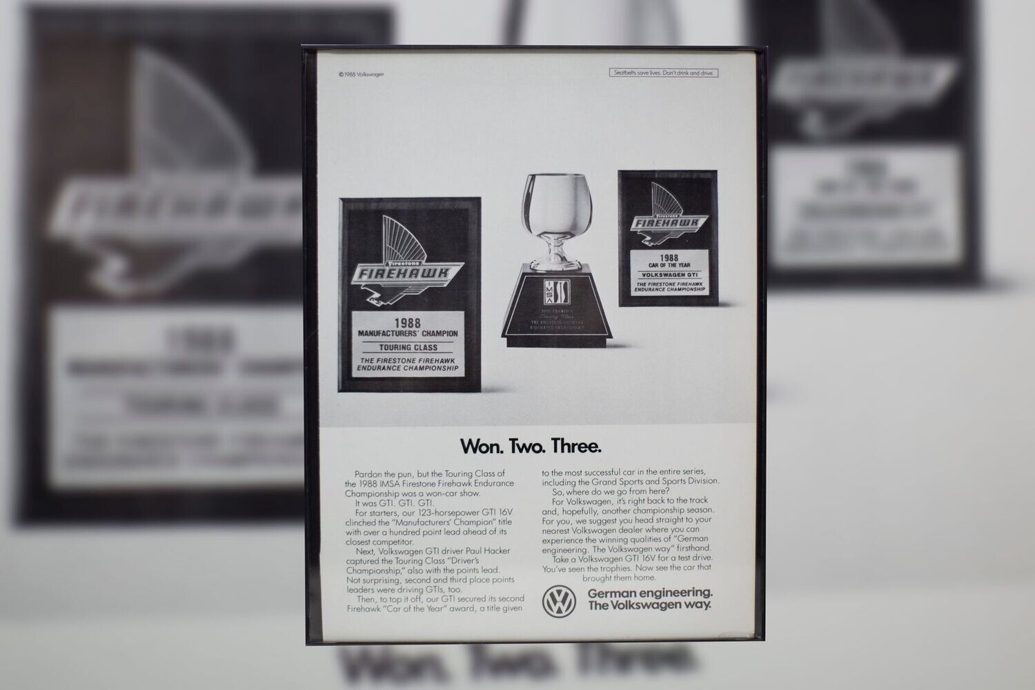Volkswagen - Won. Two. Three | Type Schrift