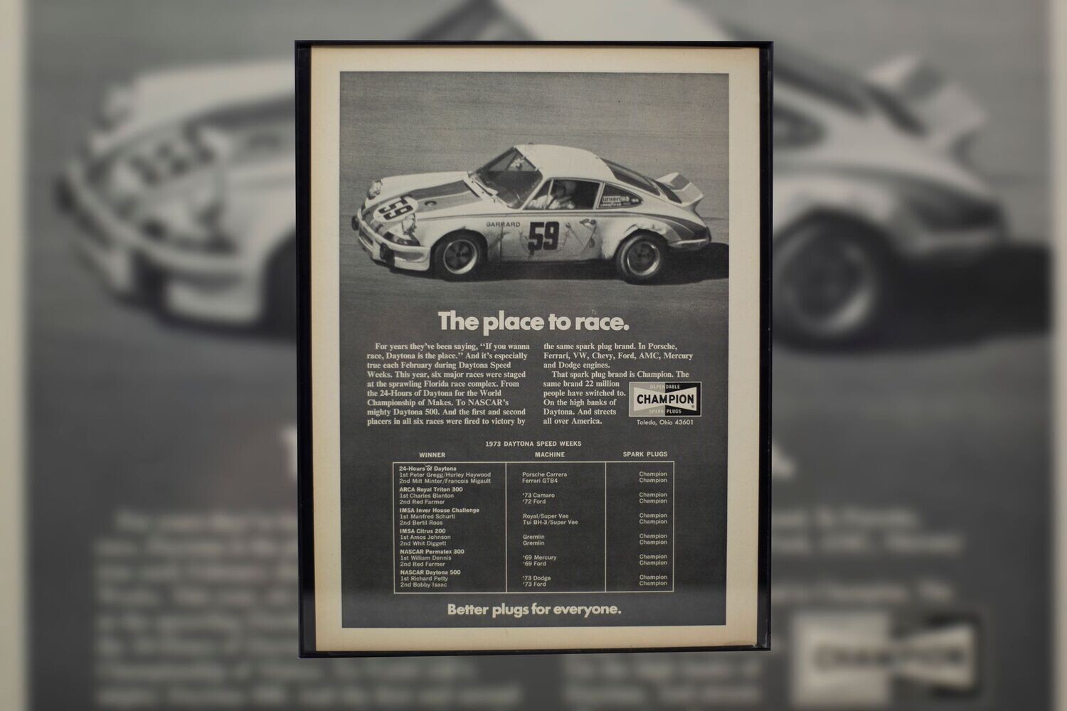 Champion Sparkplugs - Carrera RSR | Type Schrift