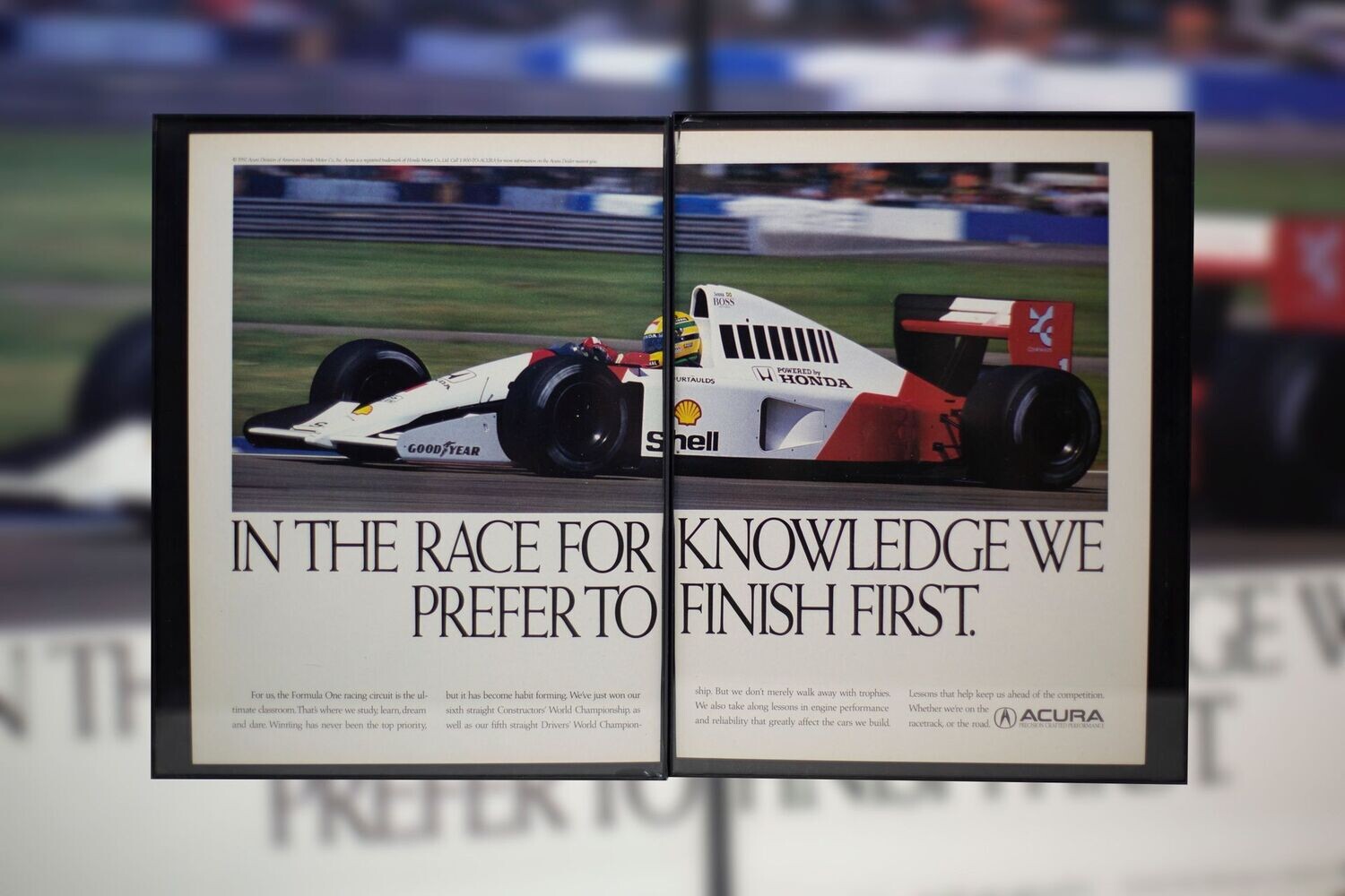Acura F1 - Race for Knowledge - Senna | Type Schrift