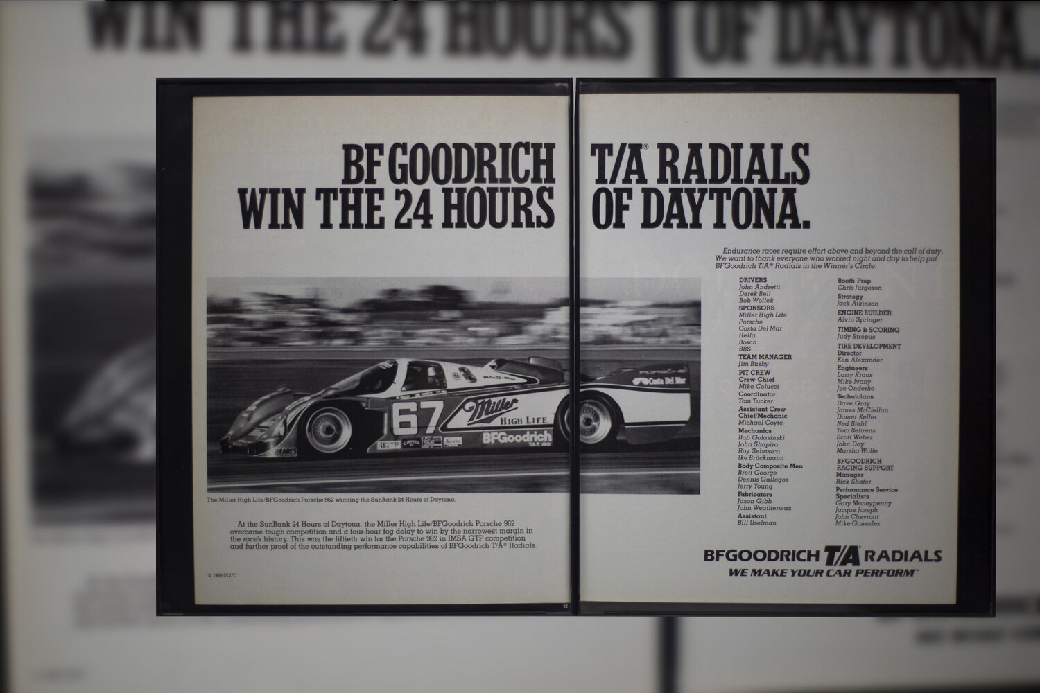 BFGoodrich - Porsche 962 - Miller | Type Schrift.