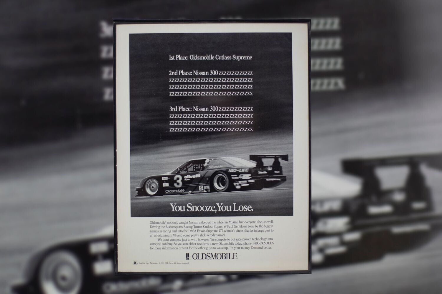 Oldsmobile Cutlass Supreme - IMSA | Type Schrift
