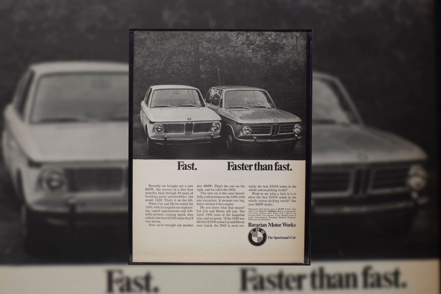 BMW 2002 - Fast. Faster than fast. | Type Schrift