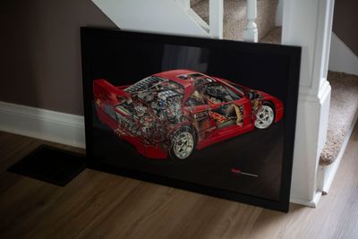 Ferrari F40 - D. Kimble Cutaway 24x36  | Type Schrift