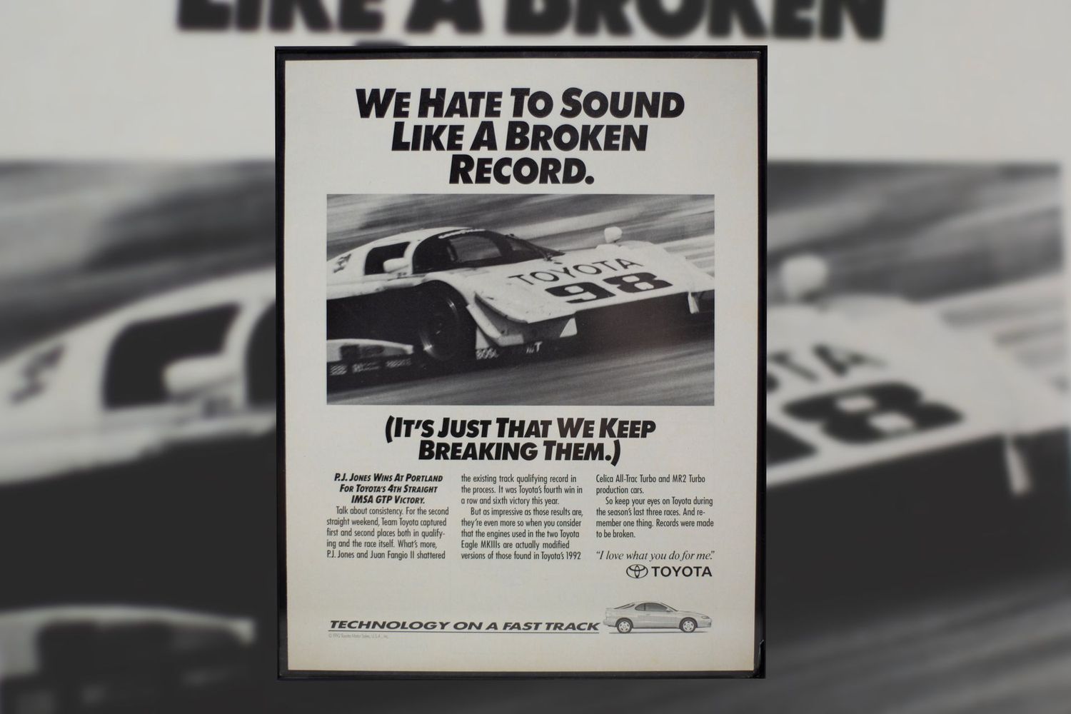 Toyota Eagle MKIII - Broken Record | Type Schrift