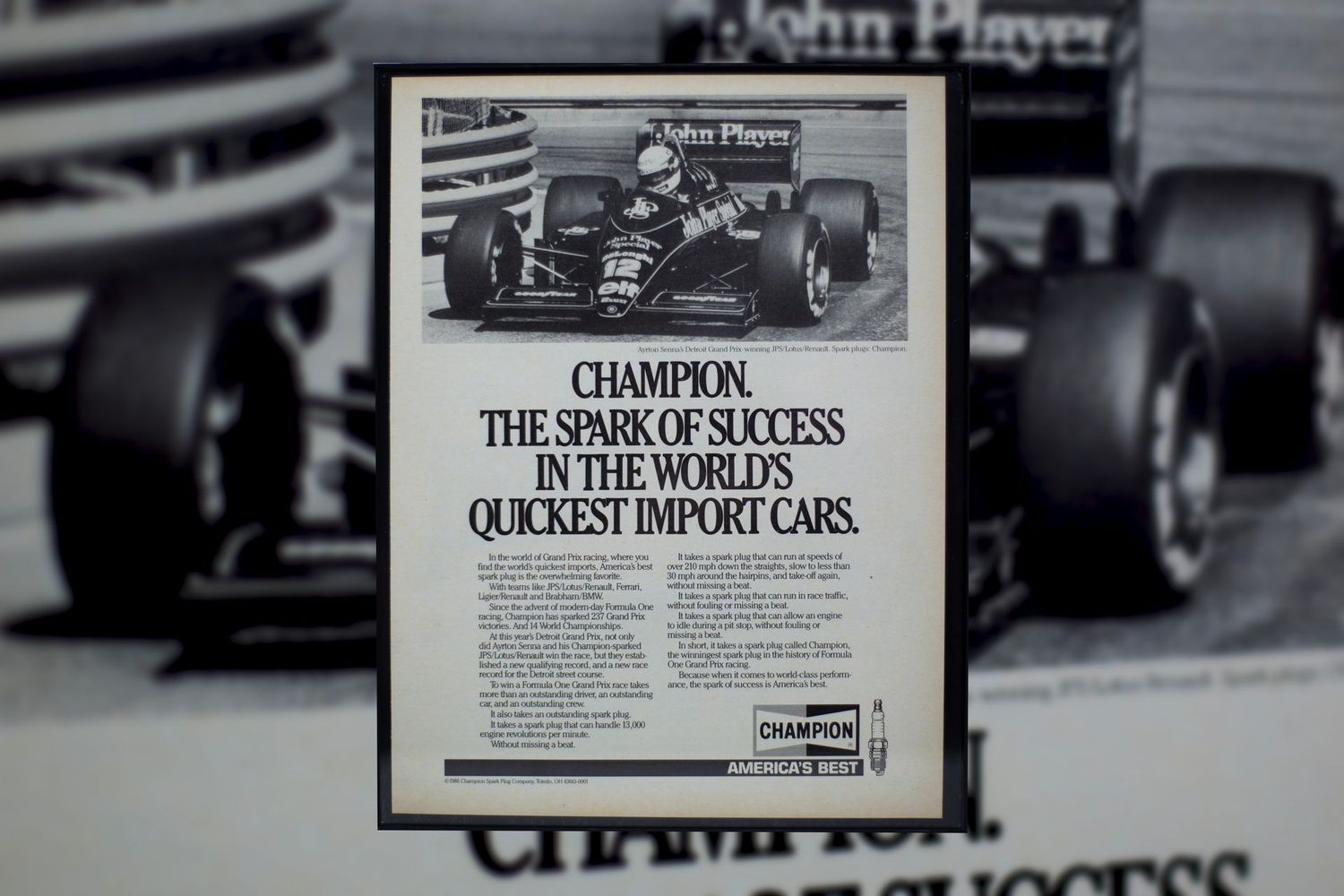 Senna - John Players Special | Type Schrift