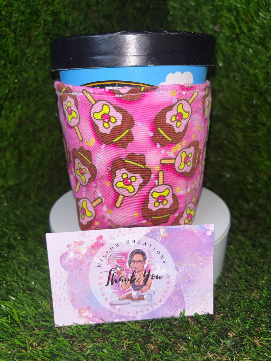 Ice Cream Pint Cozy– Reusable Handmade Sleeve