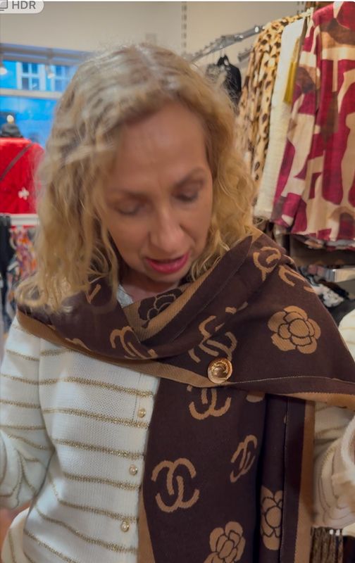 Cashmere Like Channel Inspired Scarf