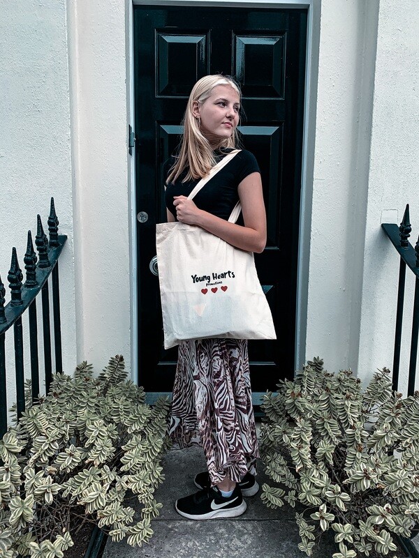 Red Heart Cotton Tote Bag