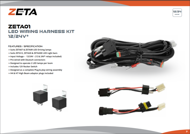 ZETA LED WIRING HARNESS KIT 12/24V ZETA LED WIRING HARNESS KIT 12/24V