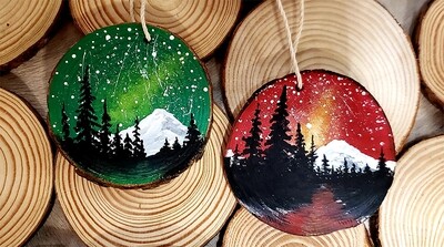 Mt. Rainier Christmas Ornaments @ Black Fleet Brewing