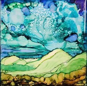 Alcohol Ink Abstract Landscapes @ Roses Makers Market