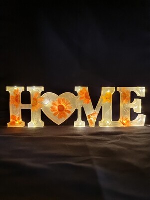 light up "HOME" sign