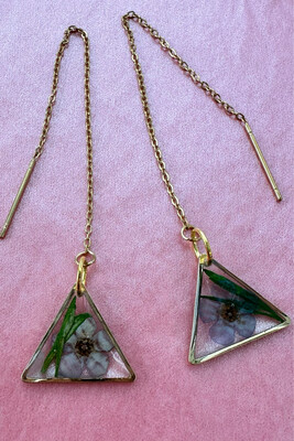 Forget Me Not Triangle Pull Through Earrings