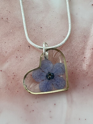 Heart Forget Me Not Pendant